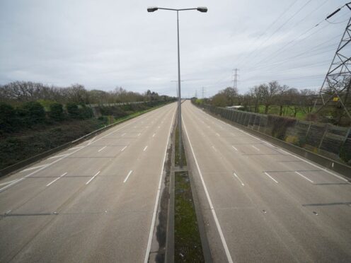 A closed section of the M25 between junctions 10 and 11 on Saturday (Yui Mok/PA)