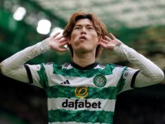Kyogo Furuhashi was on target for Celtic (Andrew Milligan/PA)