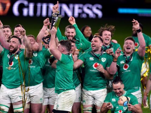 Ryan Baird, back right, helped Ireland win back-to-back Six Nations titles (Brian Lawless/PA)