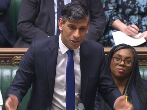 Prime Minister Rishi Sunak was accused of being ‘scared’ to call an election (House of Commons/UK Parliament/PA)