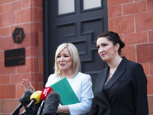 First Minister Michelle O’Neill (left) and Deputy First Minister Emma Little-Pengelly both commented on Leo Varadkar’s announcement he was stepping down as Taoiseach (Peter Morrison/PA)