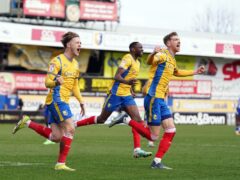Lewis Brunt (right) equalised for Mansfield (Bradley Collyer/PA)