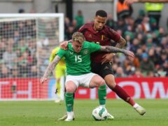 Republic of Ireland’s Sammie Szmodics, left, is hoping for more caps after finally making his international debut (Lorraine O’Sullivan/PA)