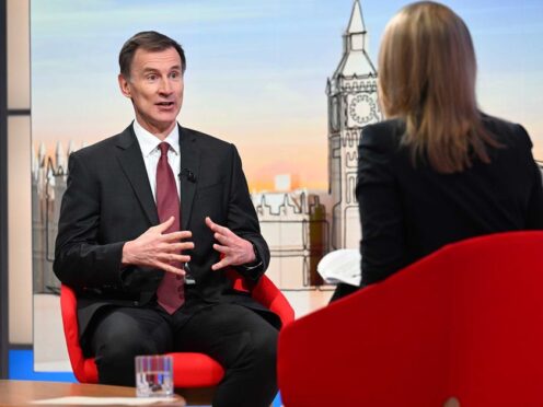 Jeremy Hunt refused to commit to compensation for Wapsi women when questioned on the BBC (Jeff Overs/BBC/PA)