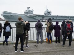 Royal Navy aircraft carrier HMS Prince of Wales returns to her home port of Portsmouth (Andrew Matthews/PA)