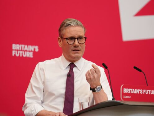 Sir Keir Starmer during the Labour Party local elections campaign launch at the Black Country & Marches Institute of Technology in Dudley (Jordan Pettitt/PA)