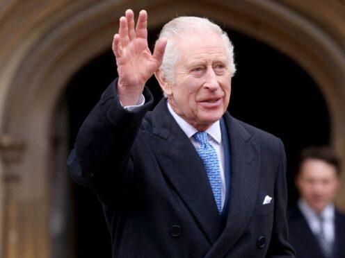 The King made his most significant public appearance since his cancer diagnosis on Easter Sunday (Hollie Adams/PA)