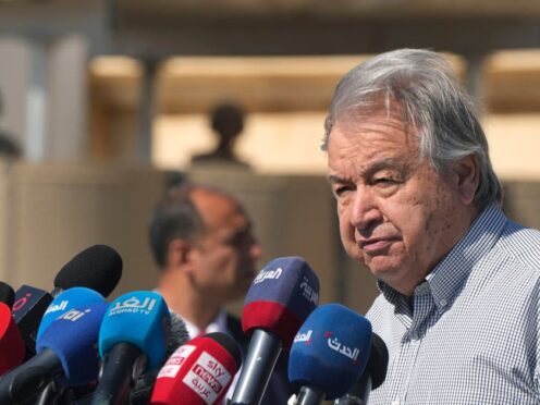 United Nations Secretary General Antonio Guterres visited the Rafah border crossing between Egypt and the Gaza Strip (AP)