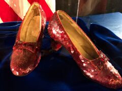 The ruby slippers once worn by Judy Garland in the The Wizard Of Oz (AP)