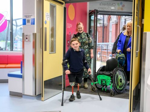 Nine-year-old Tony Hudgell has been honoured by the hospital that saved his life in a thank you for his fundraising efforts (David Tett/Guy’s and St Thomas’ NHS Foundation Trust/PA)