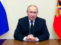 Russian President Vladimir Putin addressees the nation (Russian Presidential Press Service via AP)