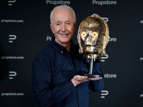 Anthony Daniels with his C-3PO head (Andrew Matthews/PA)