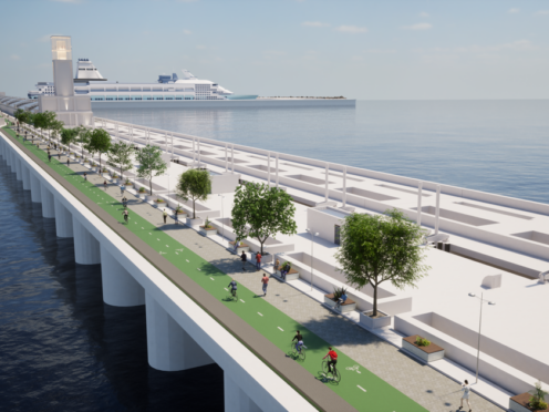 A multibillion-pound tidal scheme to generate renewable energy from the River Mersey would see a barrage built linking Liverpool and Wirral (Liverpool City Region Combined Authority/PA)