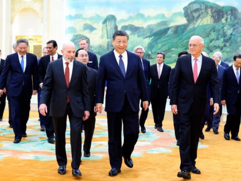 Chinese President Xi Jinping met US business leaders in Beijing (Huang Jingwen/Xinhua via AP)