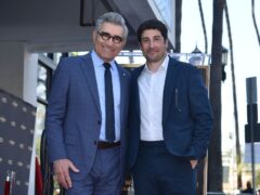 Eugene Levy, left, and Jason Schwartzman attend a ceremony honoring Levy with a star on the Hollywood Walk of Fame (Richard Shotwell/Invision/AP/PA)