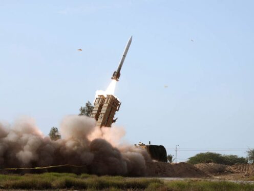 A missile is launched during a military drill in southern Iran (Iranian Army via AP)