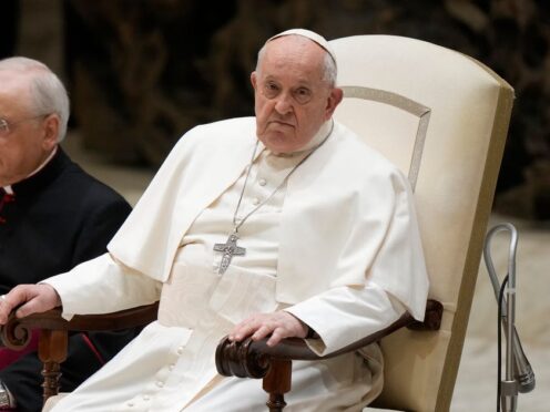 Pope Francis at his weekly general audience in the Vatican on Wednesday (Andrew Medichini/AP)