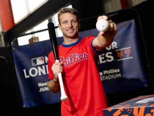 Jos Buttler at an event to promote Major League Baseball coming to London in June (MLB Europe/Getty/Handout/PA)