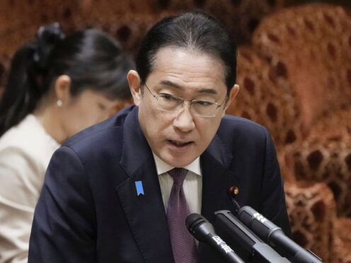 Japanese Prime Minister Fumio Kishida (Kyodo News via AP)