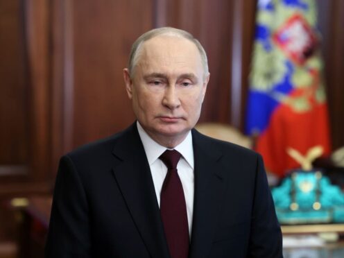 Russian president Vladimir Putin has sought to persuade Russians to keep him in power against a backdrop of what he says are foreign threats to the country (Mikhail Metzel, Sputnik, Kremlin Pool Photo via AP)