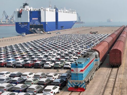 Exports in January to February grew 7.1% from a year earlier, according to customs data (Chinatopix via AP)