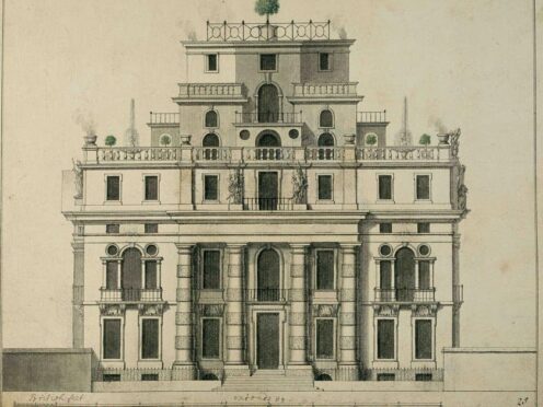An unexecuted design for a new house to replace the old House of Alloa, dated 1730 (National Records of Scotland/PA)