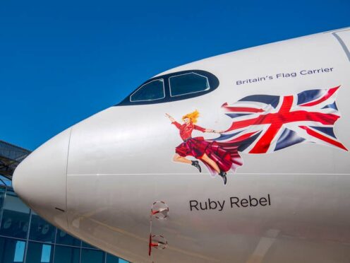 Virgin Atlantic has named a plane in honour of founder Sir Richard Branson to celebrate the 40th anniversary of its first flight (Virgin Atlantic/PA)