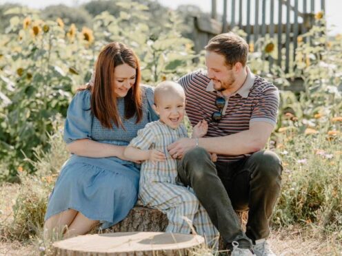Lucy and Arron Mellon-Jameson have donated 571 books to Sheffield Children’s Hospital (Lucy and Arron Mellon-Jameson/PA)