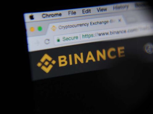 The cryptocurrency exchange website Binance (Alamy/PA)