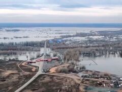 An area in the Orenburg region of Russia has flooded (Russian Emergency Ministry Press Service via AP)