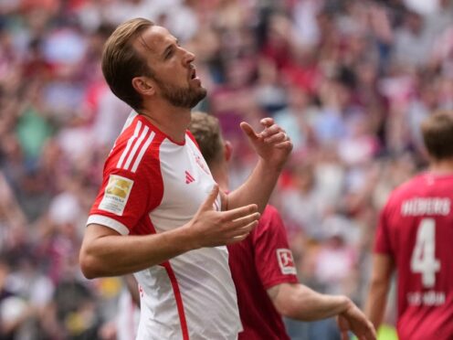 Harry Kane, pictured in action for Bayern against Cologne on Saturday (Matthias Schrader/AP)