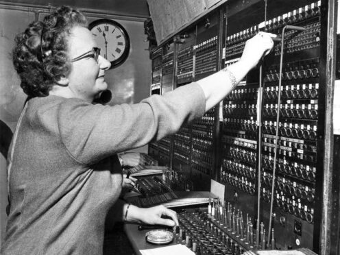 A manual phone operator, pictured in 1976 (Openreach/PA)