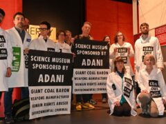 Chris Packham joined a group of protesters occupying part of the museum (Andrea Domeniconi/PA)