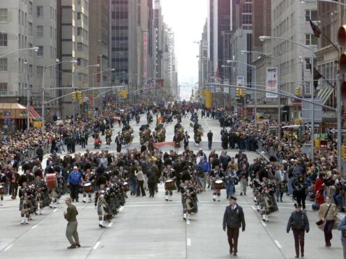 The Tartan Day parade takes place in New York (Stuart Conway/PA)