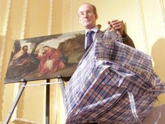 Tim Moore, general manager of Lord Bath’s Longleat Estate, with the recovered Titian painting, which is now being put up for auction (Sean Dempsey/PA)