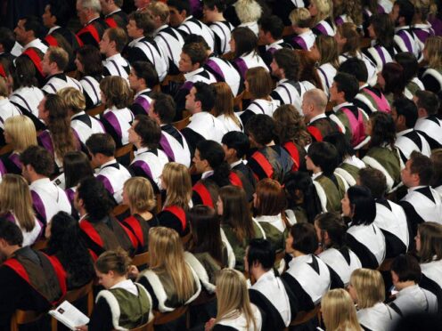 Teaching funding for universities is down by 3.8% (PA)