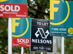 The average UK house price fell by about £2,900 month on month in March, according to Halifax (Anthony Devlin/PA)