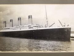 A photograph of the Titanic, believed to have been taken the day before she left on her ill-fated voyage (Henry Aldridge and Son/PA)