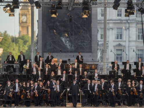 The London Symphony Orchestra plays a programme of Rachmaninov in Trafalgar Square (David Mirzoeff/PA)
