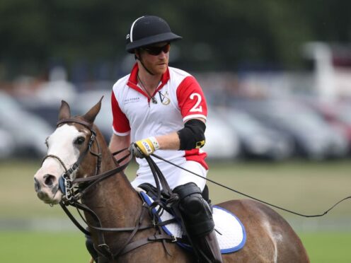 The Duke of Sussex will captain one of three teams in the Royal Salute Polo Challenge staged in aid of his Sentebale charity (Andrew Matthews/PA)