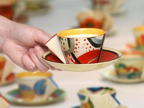 Colourful Clarice Cliff teacups (Lewis Whyld/PA)