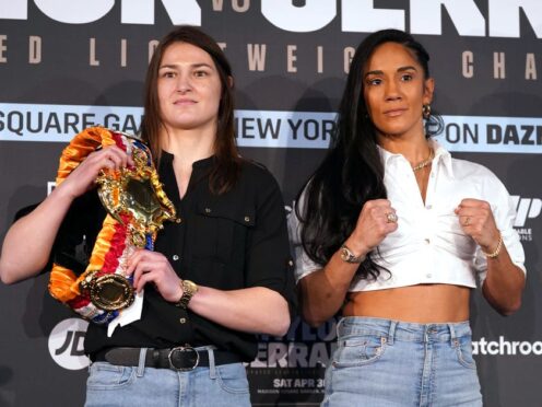 The rematch between Katie Taylor, left, and Amanda Serrano will take place in Dallas (Adam Davy/PA)