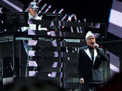 Chris Lowe and Neil Tennant of the Pet Shop Boys performing on The Other Stage at the Glastonbury Festival (Ben Birchall/PA)