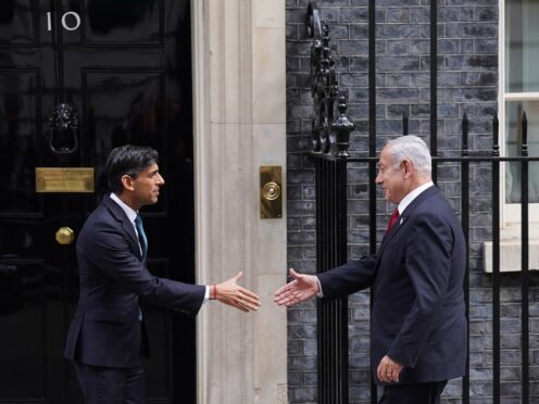 Rishi Sunak had expected to speak to Benjamin Netanyahu on Monday (Stefan Rousseau/PA)
