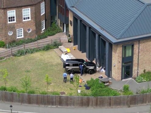 A Land Rover Defender collided with the school building on July 6 last year (Yui Mok/PA)