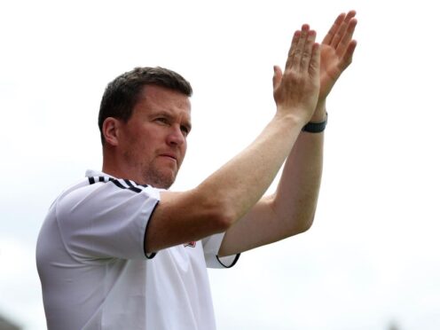 Exeter City manager’s Gary Caldwell during the pre-season friendly match at St James Park, Exeter. Picture date: Saturday July 29, 2023.