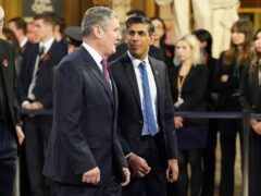 Labour Party leader Sir Keir Starmer with Prime Minister Rishi Sunak following the State Opening of Parliament in November (Stefan Rousseau/PA)