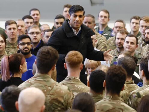 Prime Minister Rishi Sunak has said the UK is playing a ‘leadership’ role in Nato despite coming under intense pressure to further increase defence spending (Jeff J Mitchell/PA)