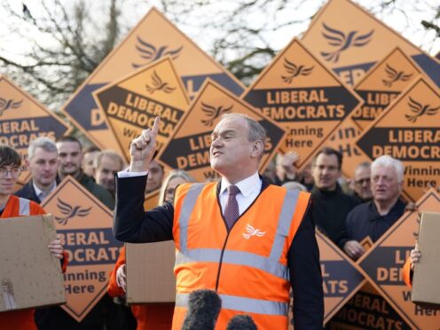 Liberal Democrat leader Sir Ed Davey accused the Conservatives of ‘broken promises’ on business taxes (Andrew Matthews/PA)