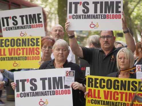 Campaigners have called on the Government to compensate people affected by the infected blood scandal (PA)